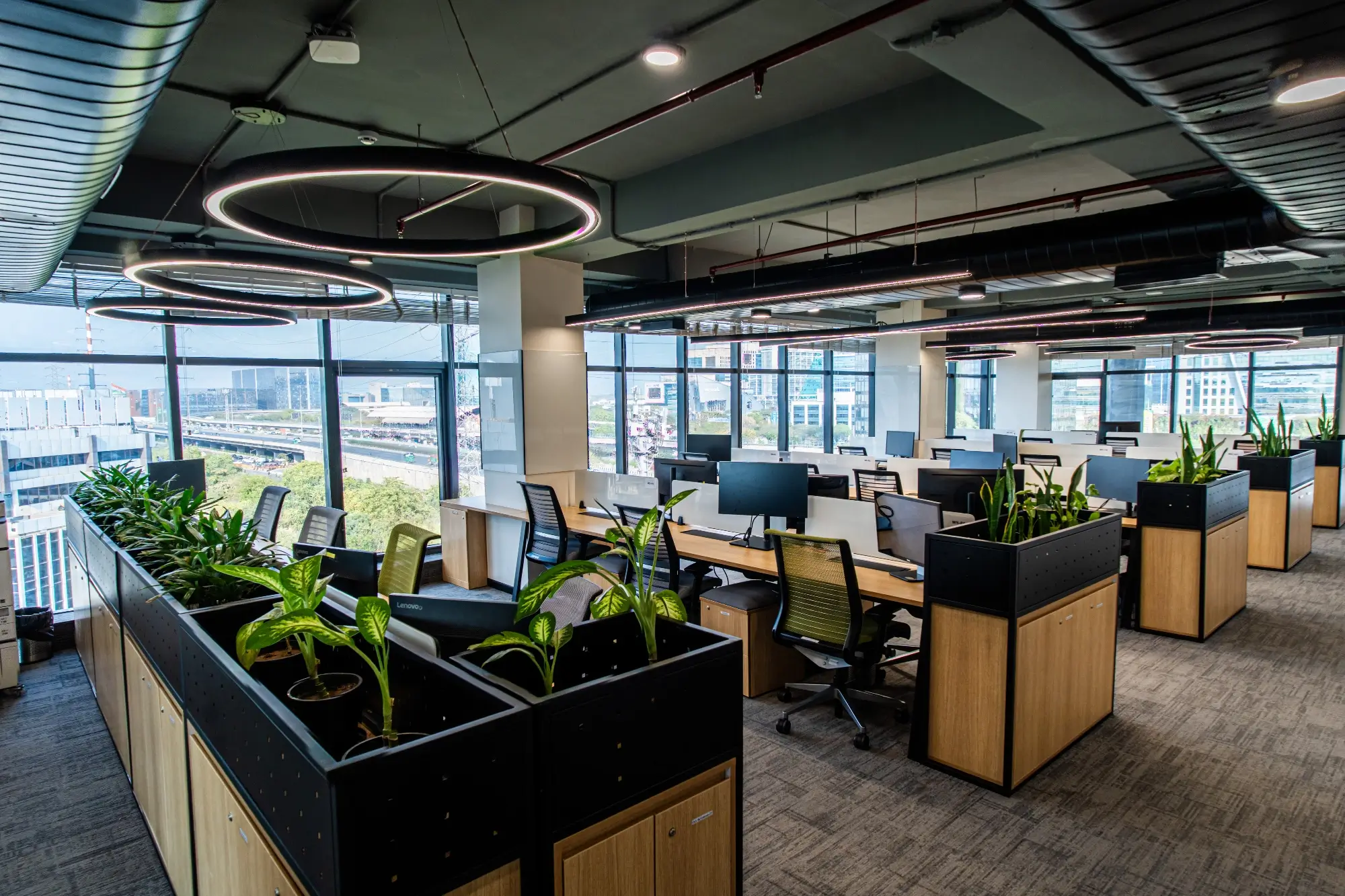 Open-plan corporate office floor of Dong Hung Footwear Group
