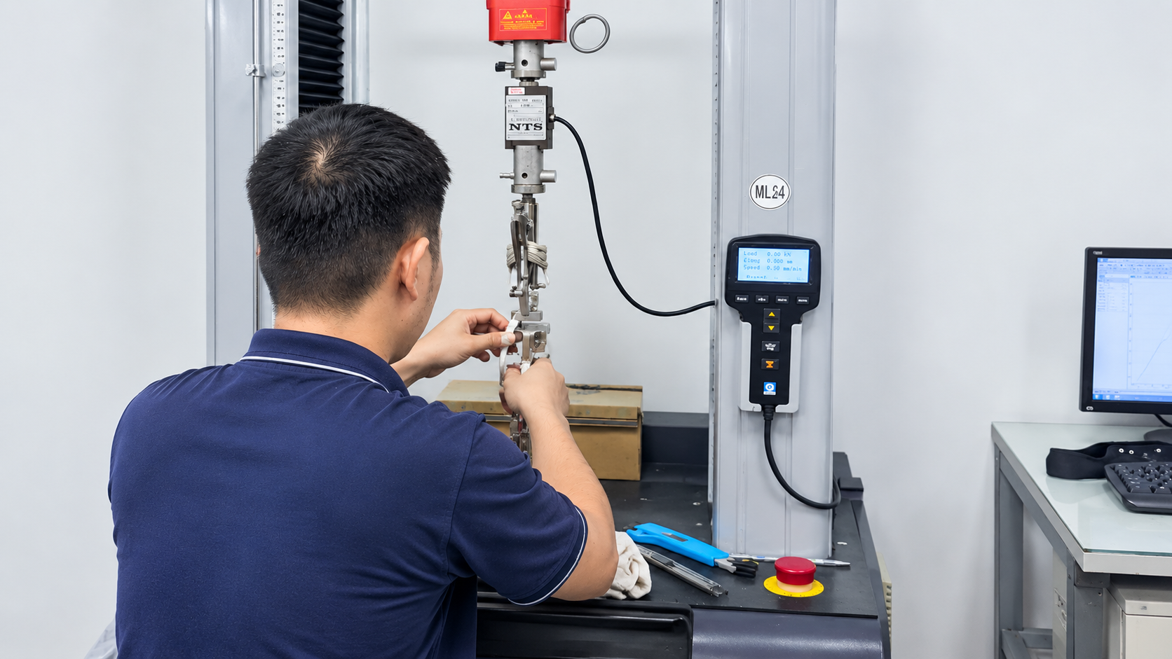 Dong Hung technician testing a footwear sample