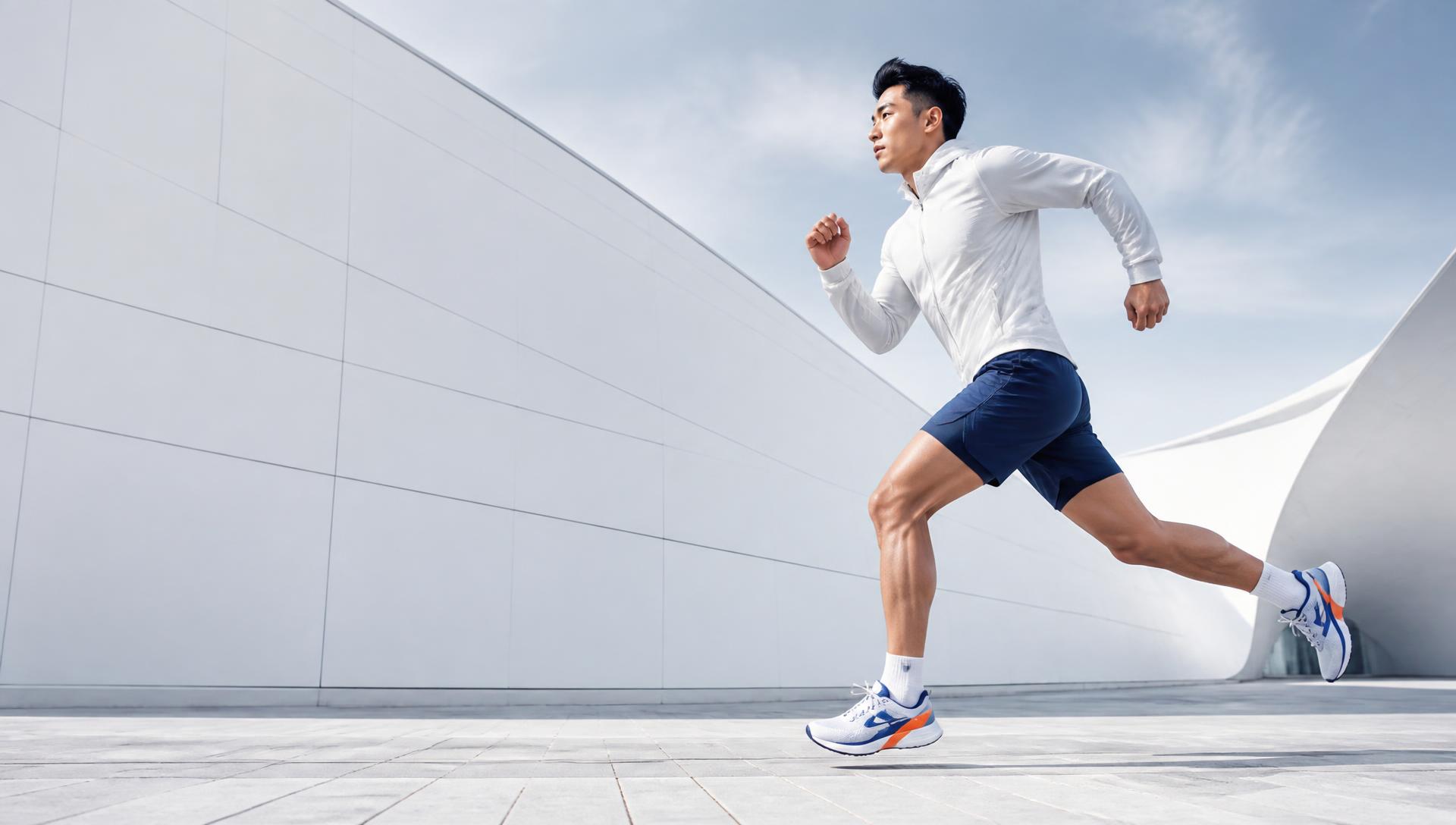 Runner wearing a technical performance shoe